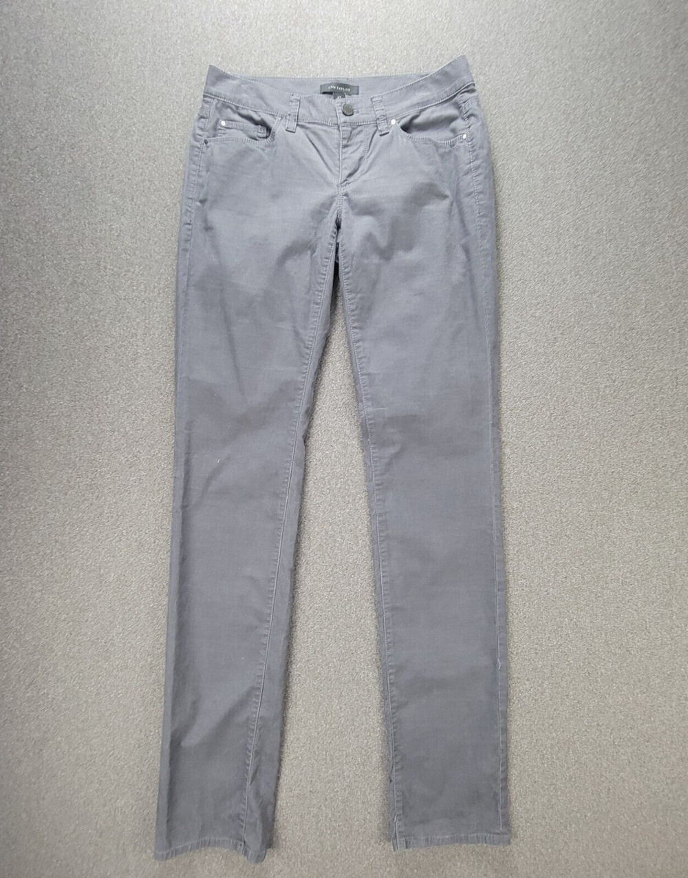 Ann Taylor 2T Gray Corduroy The Slim Modern Fit Pants